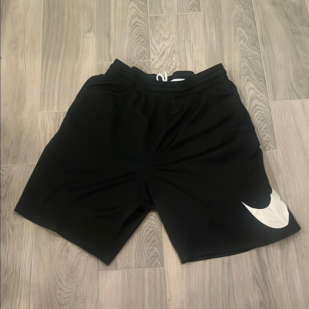 Nike Black Shorts with White Swoosh